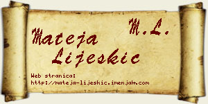 Mateja Lijeskić vizit kartica
